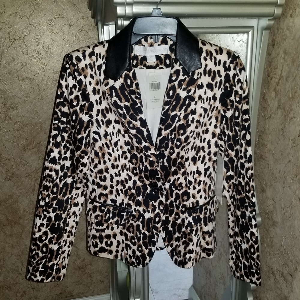 Boston proper leopard blazaer